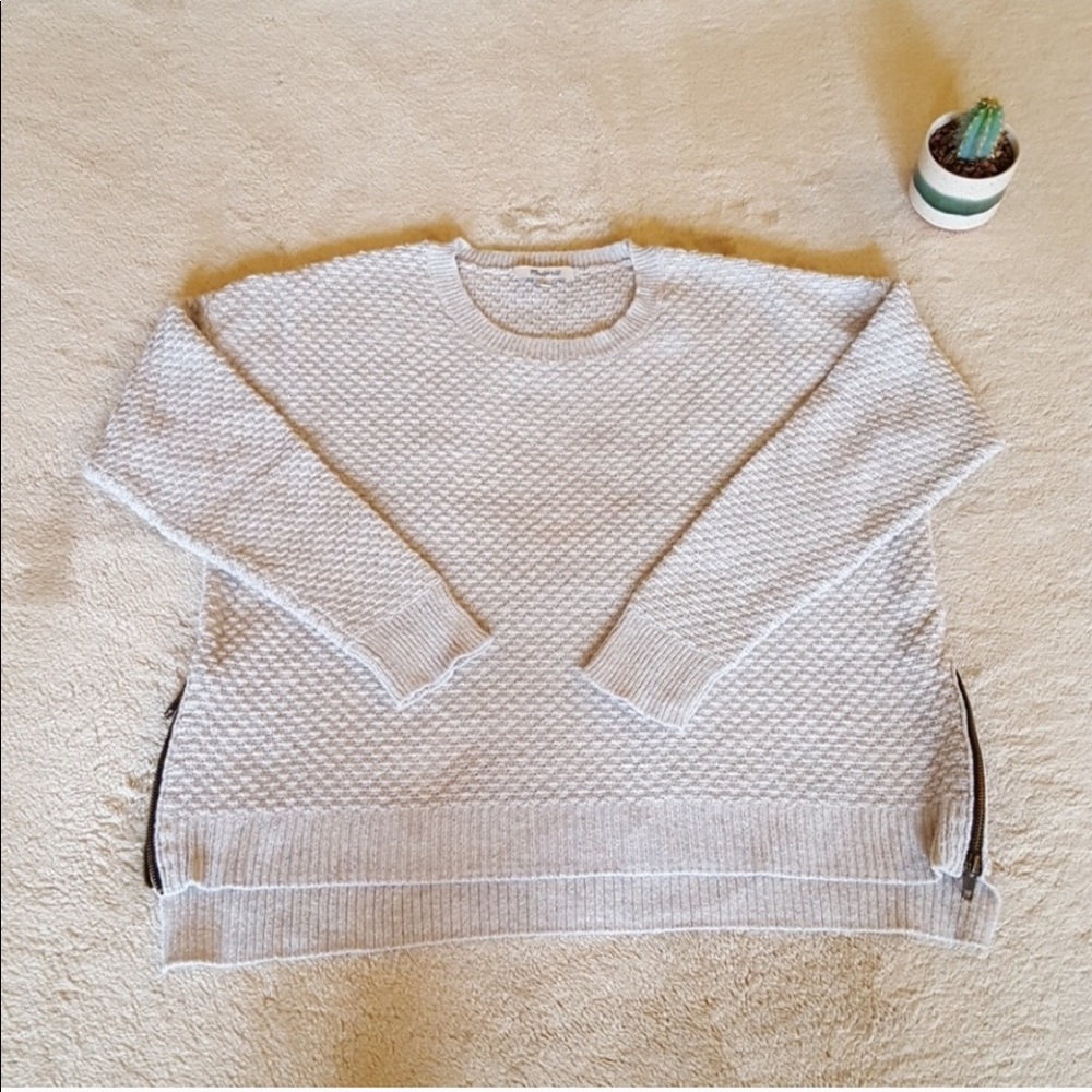 Madewell Grey Side Zipper Sweater M